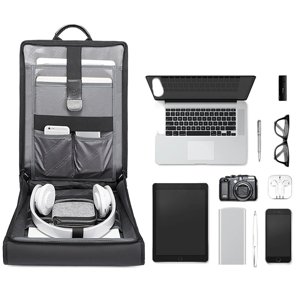 (image for) BANGE Business Backpack Men's Shoulder Bag Waterproof 15.6 Inch Laptop Computer Bagpack Large Capacity Storage Back Bag for Men